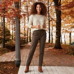 Briggs New York Vintage High Rise Pull-On Pants Plaid Grandpa Trousers Elastic